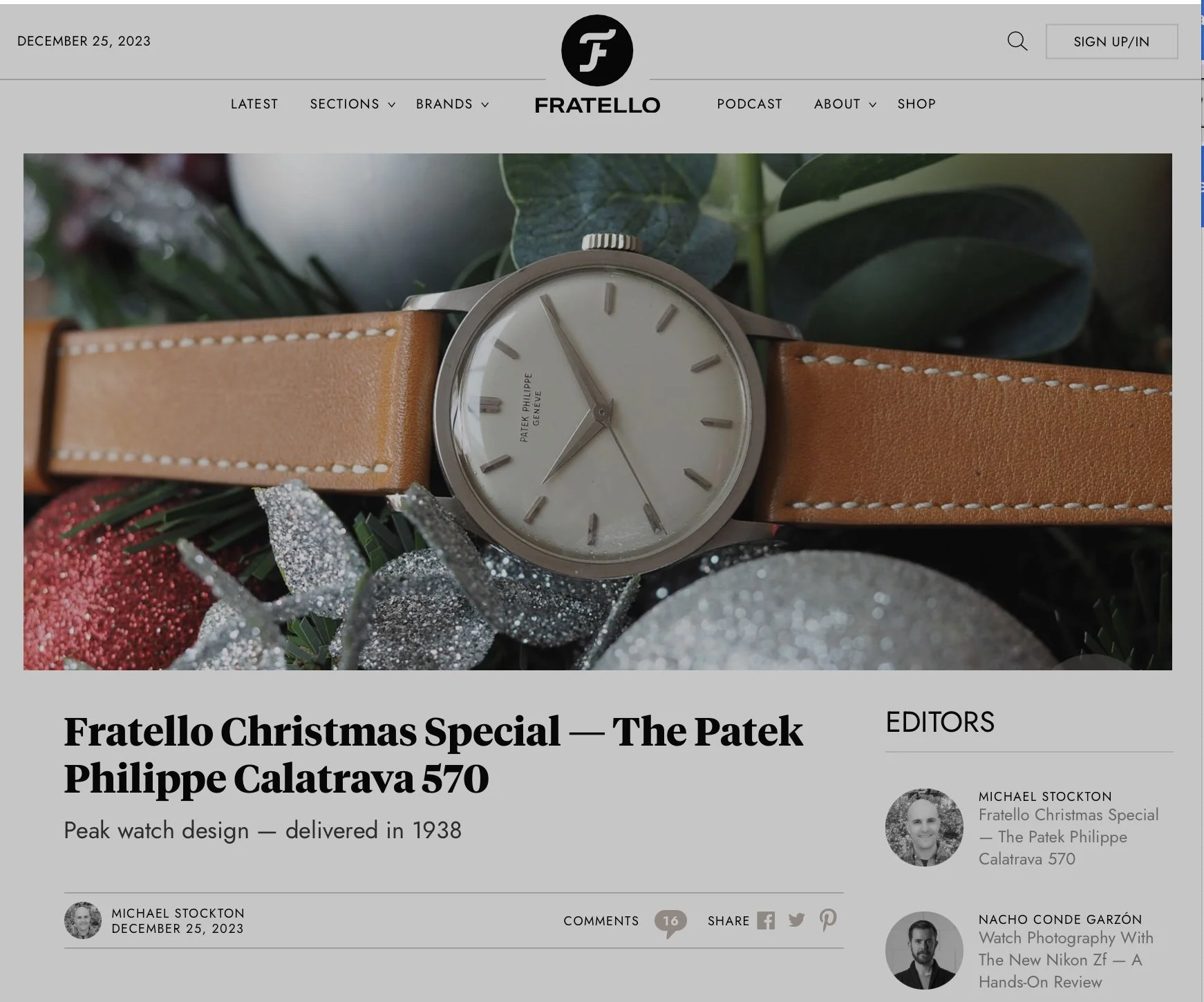 Fratello Watches: Michael Stockton's Patek Philippe Reference 570
